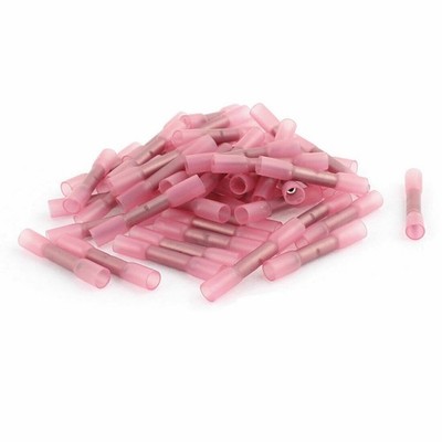 50 Pcs BHT1.25 Heat Shrink Electrical   Wire Terminals AWG 12-10 Pink KD #pk