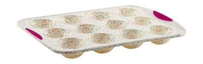 Trudeau Structure White Confetti Reinforced Silicone 12 Cup Dome Cake Pan/Mold (
