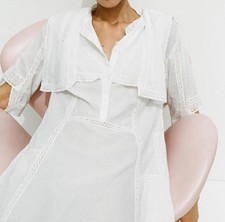 ZARA NWT LACE INSERT NIGHTDRESS DRESS SIZE M DOEN STYLE 100% cotton