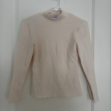 Other Stories Ribbed Mock Neck Wool Blend Top - Size M