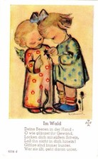 Fleißbildchen Heiligenbild Gebetbild " Hummel, Im Wald