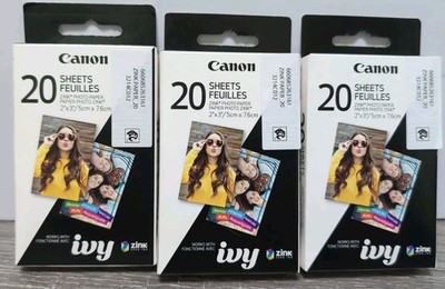 Canon ZP-2030-20 Zink Sticker Wireless Photo Paper 20 Sheets NEW X 3 Total 60