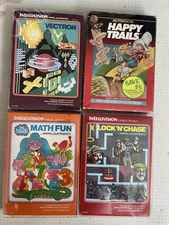 Intellivision CIB Math Fun; Happy Trails, Lock N Chase; Vectron VERY GOOD