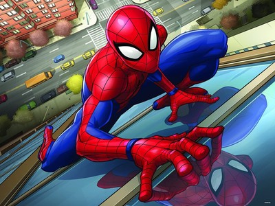 Prime 3D 32647 RD-RS263112 Marvel Spiderman Linsenpuzzle, 500 Teile, bunt, único