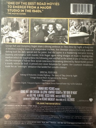 THEY DRIVE BY NIGHT DVD 1940 George Raft BRAND NEW! Warner Archive - Picture 2 of 2