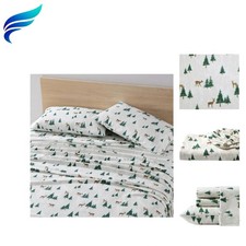 Queen Size Flannel Sheets Set - Touchably Soft Wrinkle Resistant in Deer Ho...