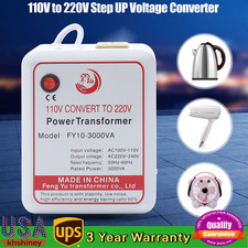 110V-120V to 220V-240V 3000W Power Transformer Step Up Voltage Converter Adapter