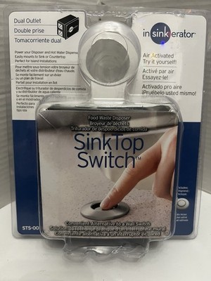InSinkErator STS-OOSN SinkTop Satin Nickel Button Dual Outlet Switch Disposal
