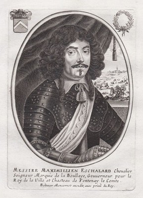Maximillien Eschalard Marquis de la Boulaye Portrait gravure Kupferstich 1650