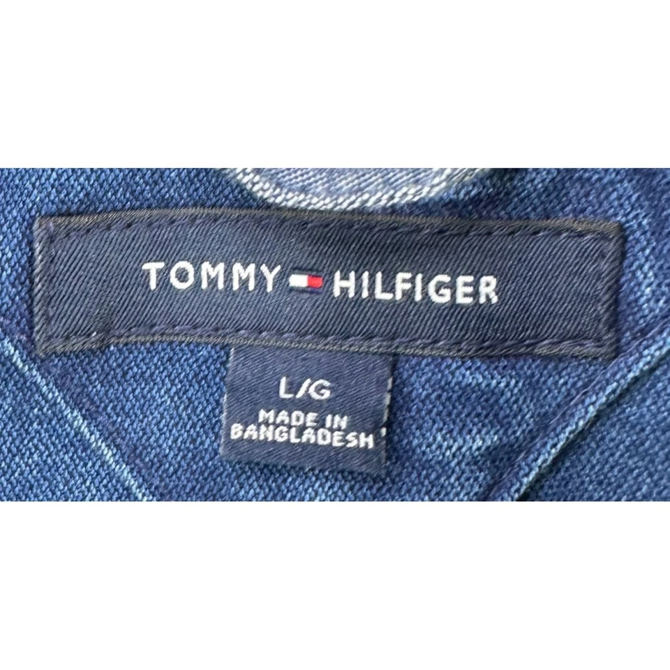 Tommy Hilfiger Jacket Blazer Jeans Mens Large Blue Denim Long Sleeve 2 Buttons - Image 4 of 4