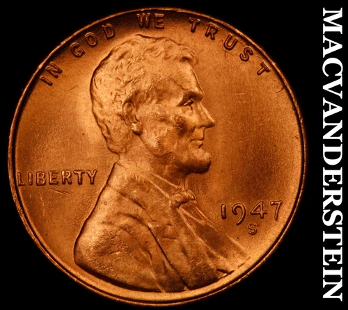 1947-S Lincoln Wheat Cent- Choice Gem Brilliant Uncirculated Luster #J146