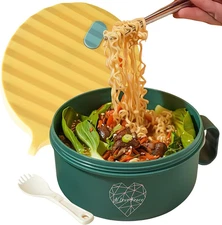 Ramen Bowl, 40 Oz Microwaveable Noodle Cooker for Ramen, Pho, Soup, and Pasta, D