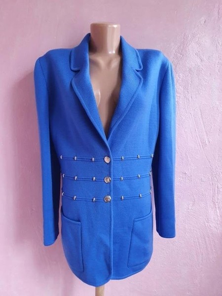 Women Escada Blazer Multicolor Wool M