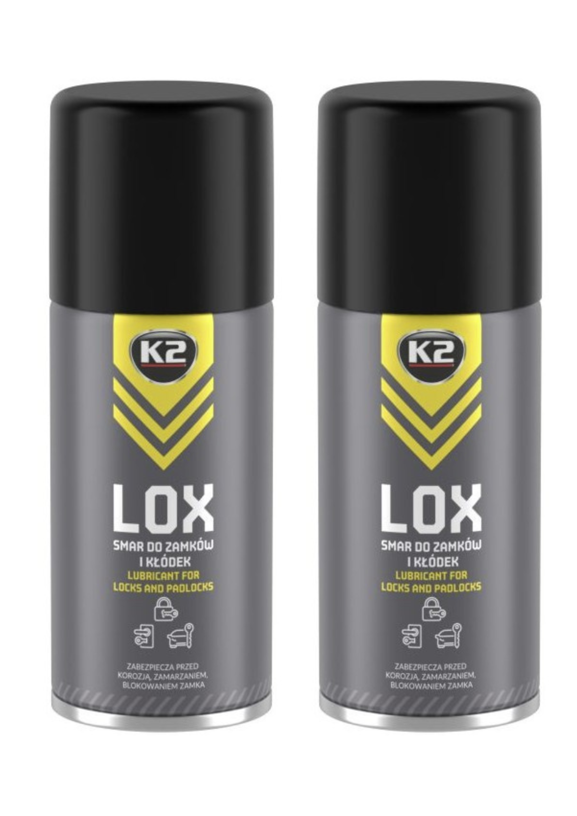 2 x K2 LOX 150ml Lock & Padlock Grease Spray – Rust Protection Lubricant