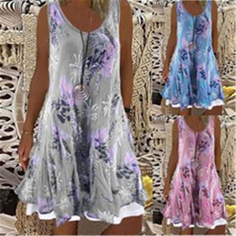 UNBRANDED Boho Dress Loose Dress Beach Dress Summer Holiday Dress Sun Dresses Ladies