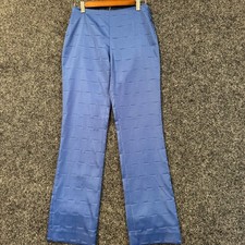 NWT Versace Jeans Couture Women Blue Textured Wide Leg Pants Italian Size 42