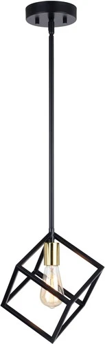 Vaxcel Lighting P0401 Deering 10"W Cube Pendant - Black - Picture 1 of 12