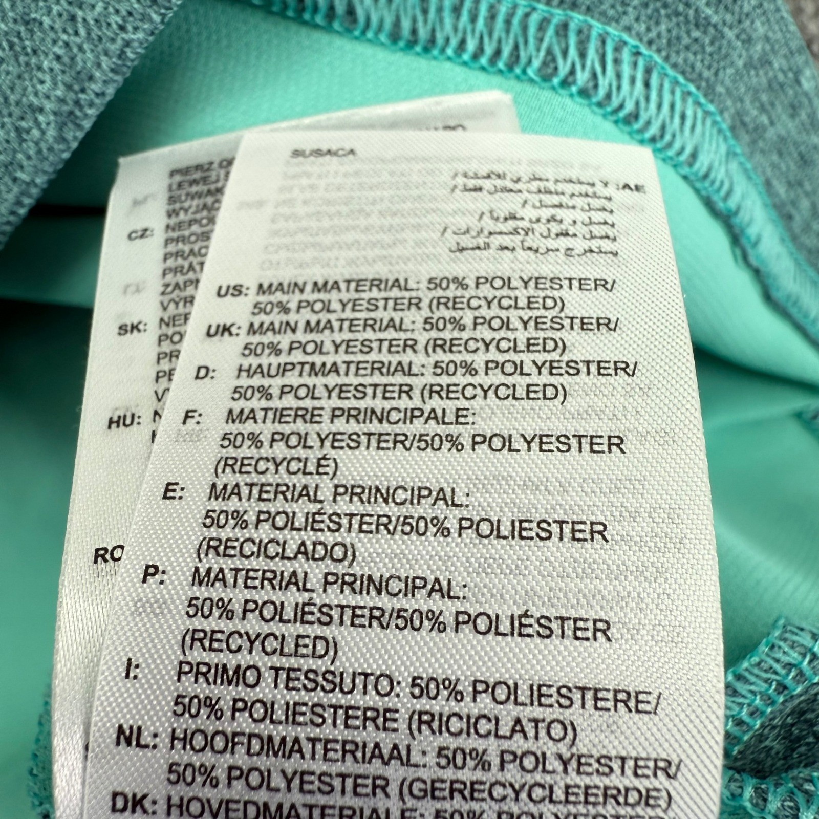 Adidas Polo Shirt Mens Large Go-To NS Golf Crew Navy Semi Mint Golf Stretch NEW thumbnail 8