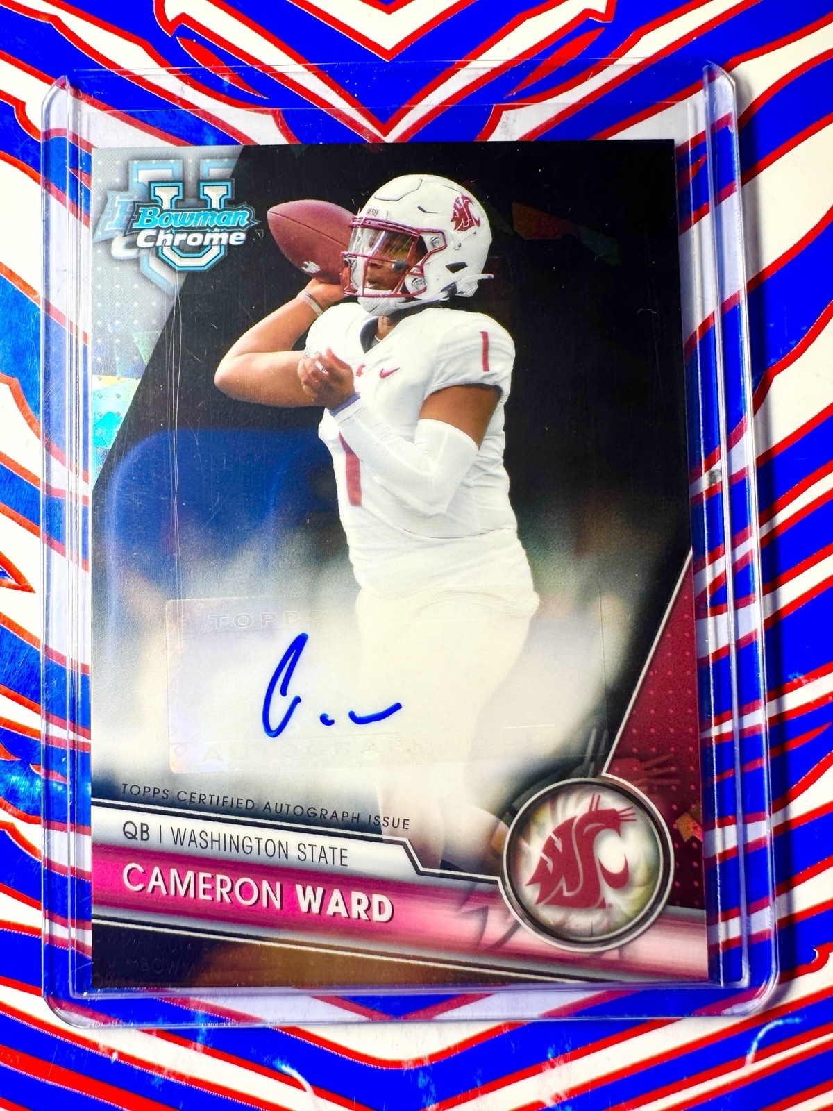 2023 Bowman U Chrome Sapphire Cam Ward RC Auto Black Refractor Auto /10 #PA-CWA