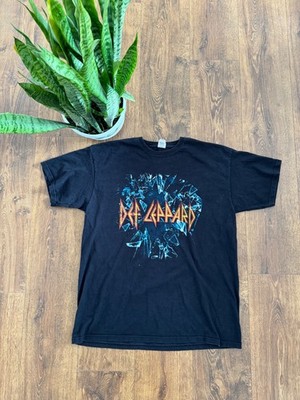 Vintage Def Leppard Tour 2015 Fruit of the Loom schwarzes Herren Xlarge T-Shirt