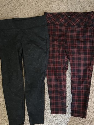 Torrid Pixie Pants Lot Leggings Womens 1 Red Black Plaid Stretch Distressed