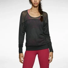 NIKE Dri-Fit Long Sleeve Perforated Top Size Large Lightweight 620284-259