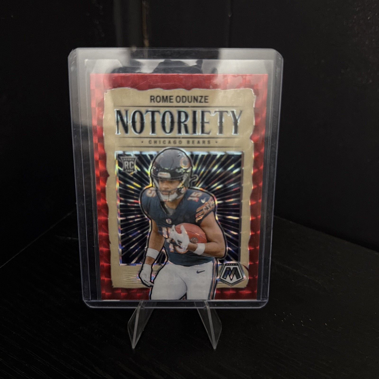 2024 Panini Mosaic - Red Notoriety Rome Odunze #24 Mosaic Prizm (RC)