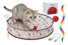 Interactive Cat Toys for Indoor Cats Moving Ball Play Mat, Small, Red
