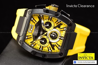 Invicta Men's RACING 43MM Chrongraph Yellow Skeleton Dial Yellow Tone SS Watch