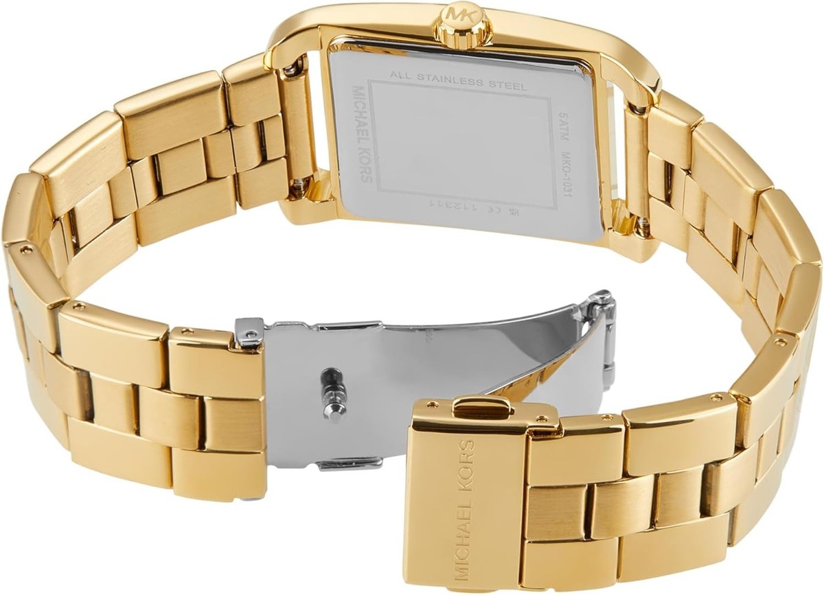 【完売品！新品箱付き】MICHAEL KORS MONROE スクエア ウォッチ Monroe Silver-Tone and Leather Watch | Michael Kors [US]