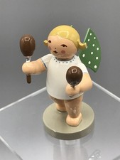 Wendt & Kühn Engel Blond Maracas Holz Figur Erzgebirge W&K Top Zustand