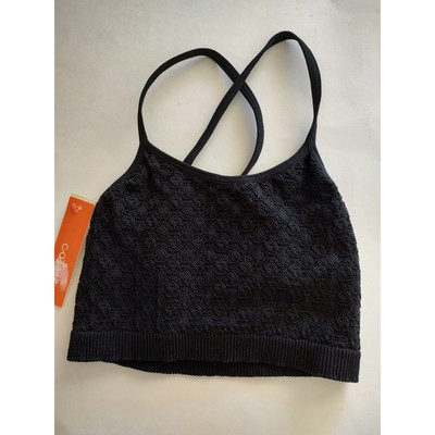 Colsie Black Textured Convertible Spaghetti Strap Halter Style Bralette Size XS