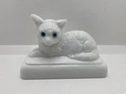 Vintage Westmoreland White Milk Glass Cat On Basket LID ONLY 6.25"L x 3.25"W