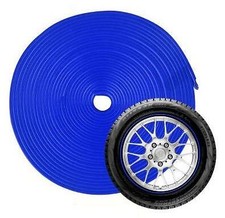 MID BLUE Alloy Wheel Rim Protectors Embellishers Trim Strips Kit 