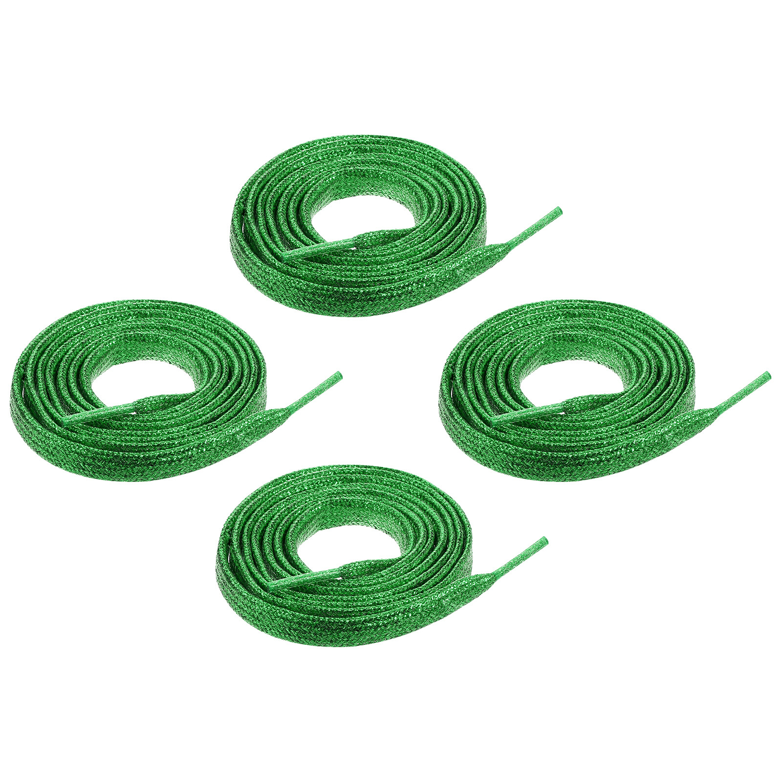 APL 2 paia di lacci per scarpe sneakers 43" lucidi piatti scintillanti metallizzati verde scuro