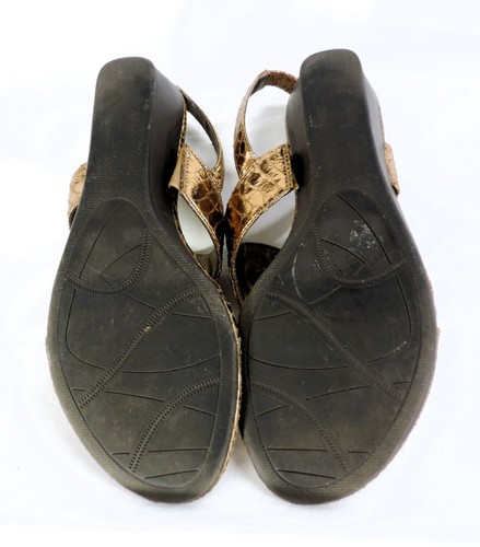 IMPO Size 7.5 M Copper Snake Print Sling Back Thong Sandals 1.5inch Wedge Heel - Picture 15 of 15