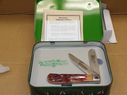 REMINGTON 30TH ANNIVERSARY EDITION BULLET KNIFE W/ TIN ~ #18521 ~ NOS