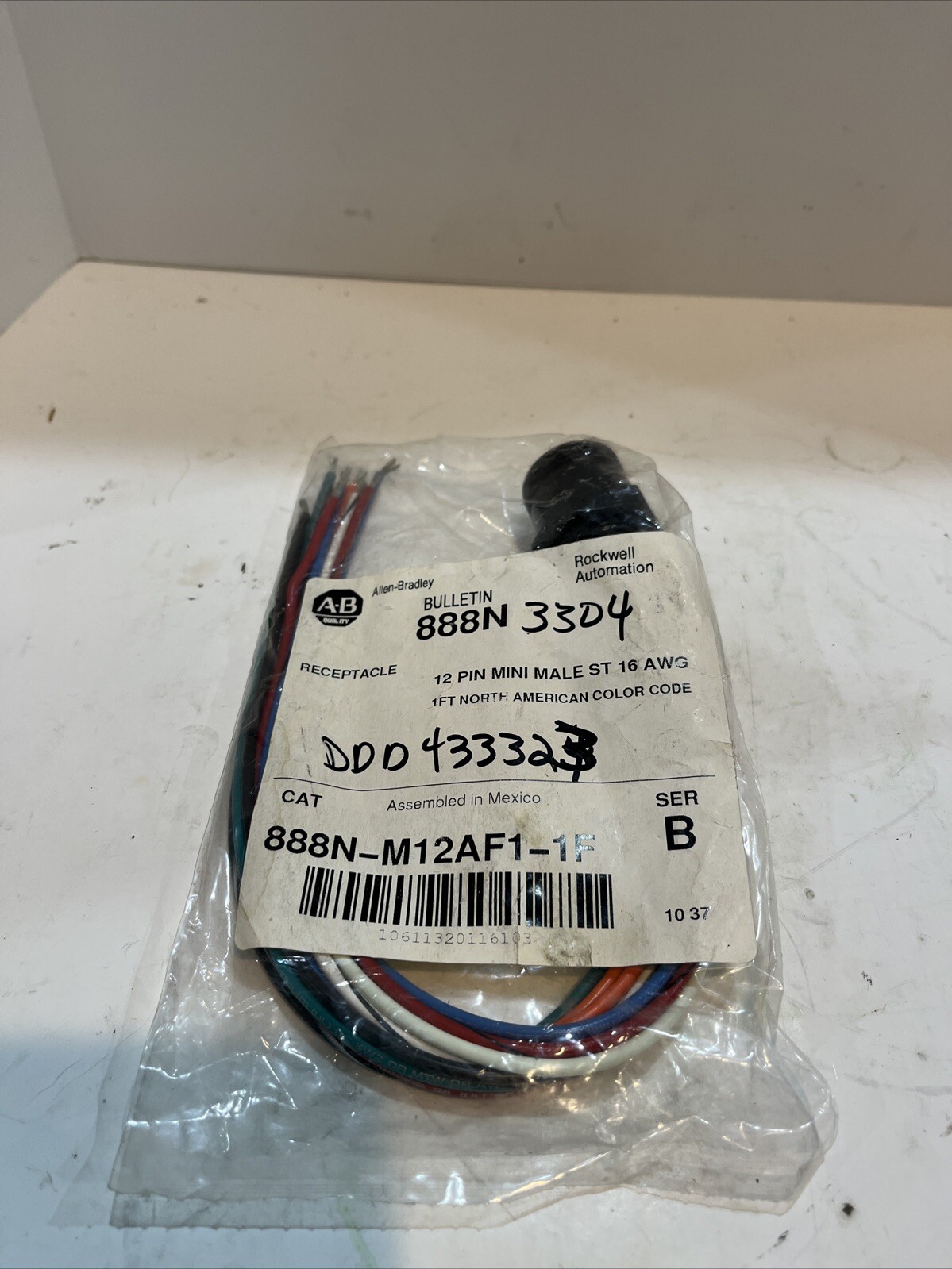 allen bradley rockwell automation receptacle bulletin 888N male 12 pin