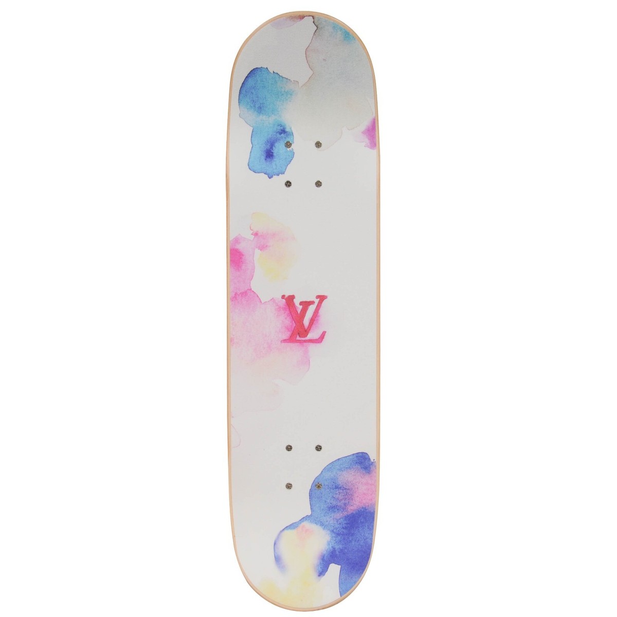 Louis Vuitton スケートボード 水彩画デザイン Louis Vuitton SS21 Skate Deck Watercolor LV Monogram Logo