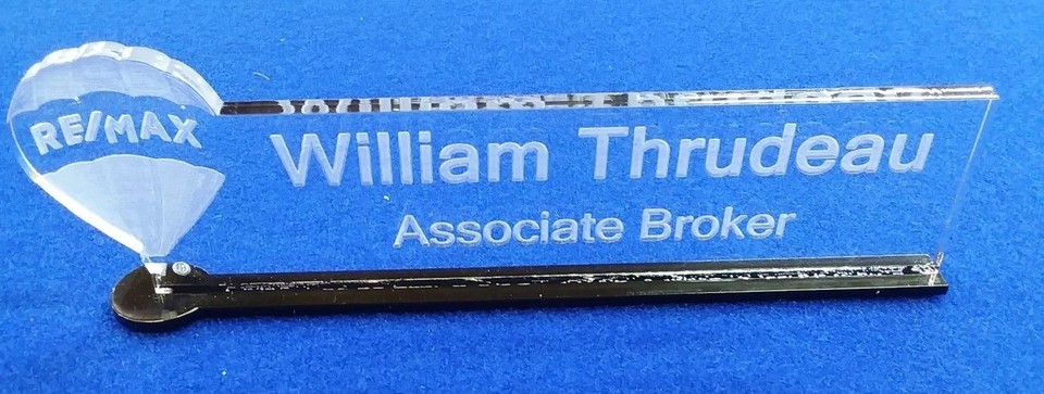 Personalized Re/Max ReMax Logo Real Estate Acrylic Glass NAME PLATE BAR ...