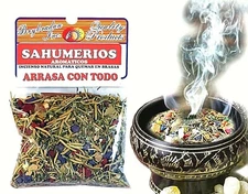 DESTROY EVERYTHING- ARRASA CON TODO HERBAL INCENSE MIX SAHUMERIO HIERBAS 3/4 oz.