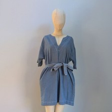 FRNCH Blue Belted Pocketed Dress - Medium/Large