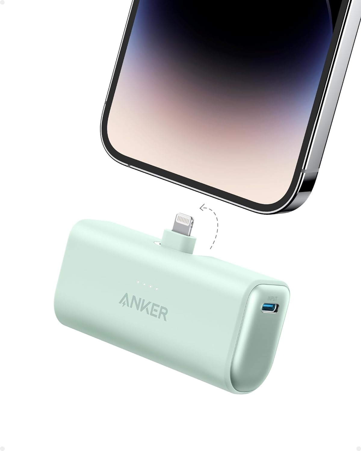 Nano Portable Charger for Iphone, with Built-In Mfi Certified Lightning Connecto