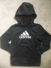 Girls Adidas size 4 Black Hoodie Sweatshirt Stylish EUC