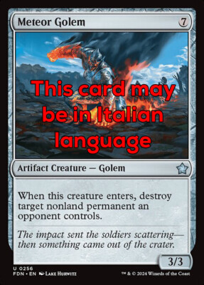 MTG METEOR GOLEM FOIL POOR - GOLEM METEORA 256 - FDN - MAGIC