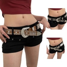 Shinning Rhinestone Belt Woman Man Teens Nightclub Waist Belt for Jeans Skirt