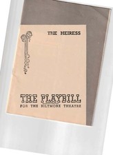 THE HEIRESS 1948 Broadway Playbill, Biltmore Theater starring BASIL RATHBONE