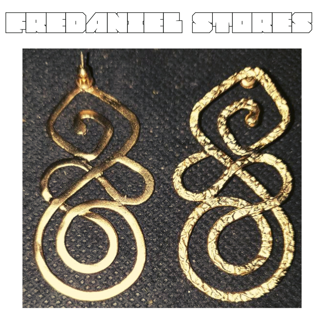 Gorgeous Gold Plated Matte Finish Studded Lightweight Textured Drop Earrings-image