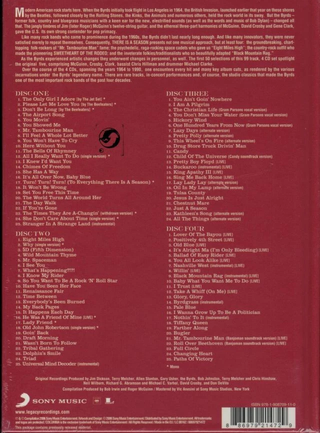 BYRDS, THE - There Is A Season Box Set 4 CD's NEU - Bild 2 von 2