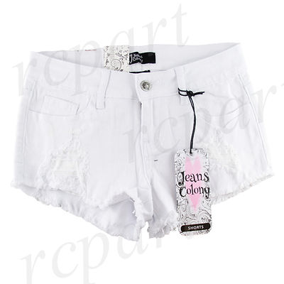 New Jeans Colony Girls Junior White Jeans Shorts Summer Casual 1 3 5 7 9 11 13